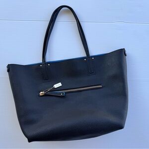 ALDO Black Tote Bag with Blue Interior Large Shoulder Bag EXCELLENT CONDITION